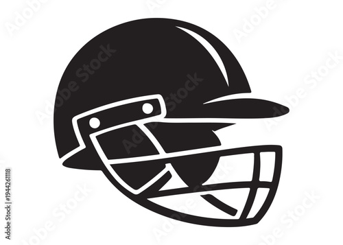 cricket helmet logo silhouette vector, batsman helmet logo silhouette vector illustration, safety helmet logo silhouette, sports protection equipment helmet logo silhouette design on white background