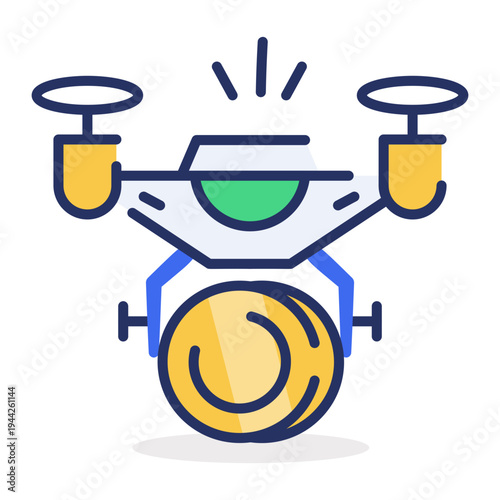 A flat style icon of inflation rate