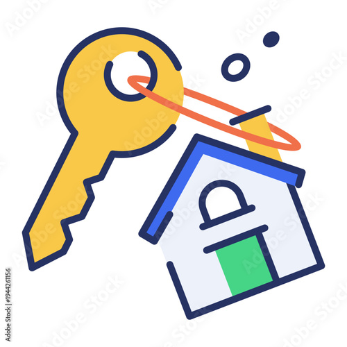 An icon showing homeownership designed in flat style