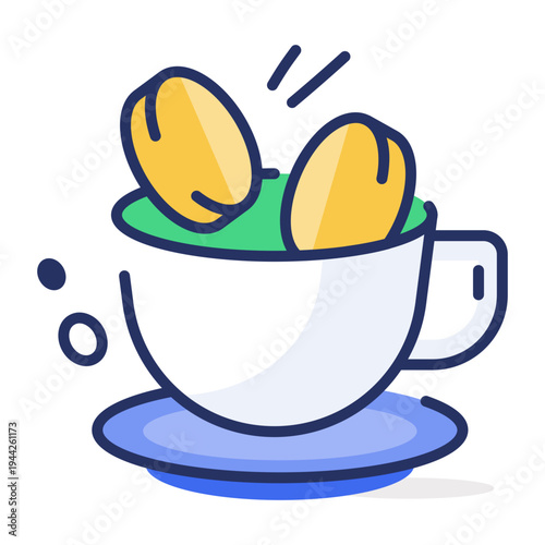 An icon showing profit gains designed in flat style