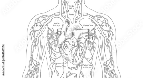 Human Body Heart Anatomy Medical Illustration.