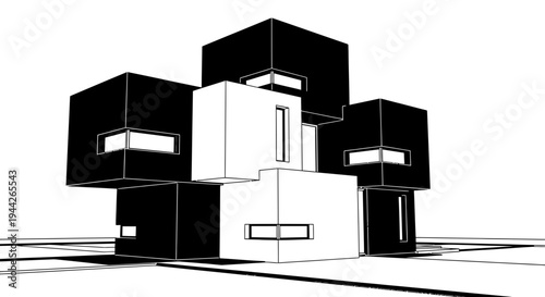 Modern Architecture Building Design Structure.
