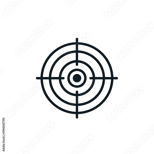 Black Target Icon with Concentric Circles.