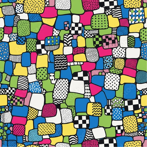 Colorful Patterned Shapes and Designs.