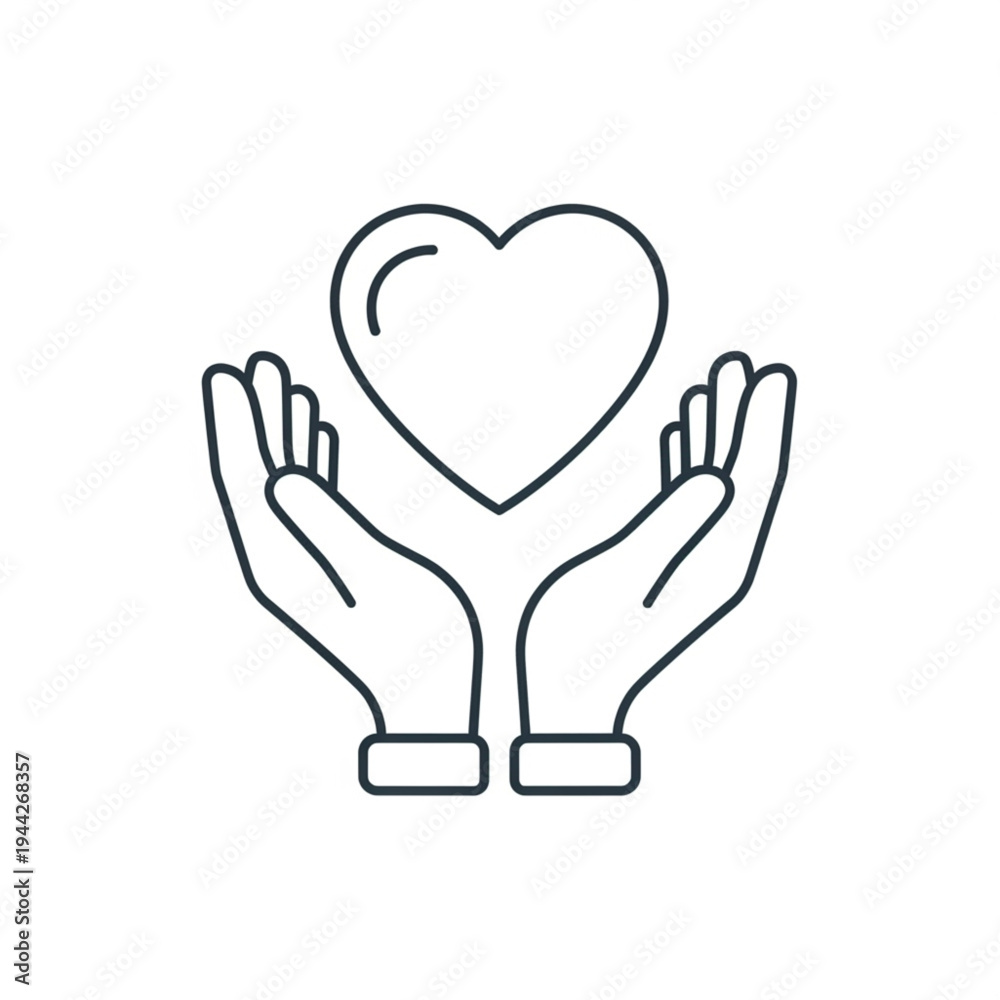 Fototapeta premium Hands Holding Heart Symbol Charity Support.