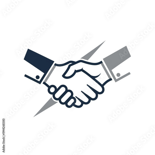 Handshake Illustration of Business Partnership Agreement.