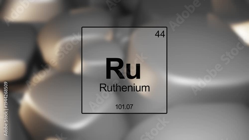 Ruthenium Element over Metal Alloy Background