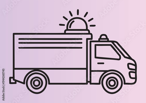 Emergency response truck with flashing light illustration vector