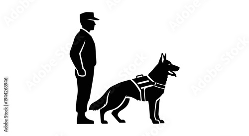 Man standing with guide dog.