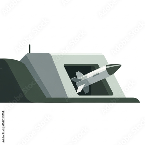 Missile Launcher Illustration Vector Graphic.