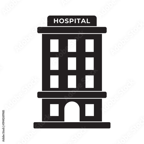hospital building flat icon vector