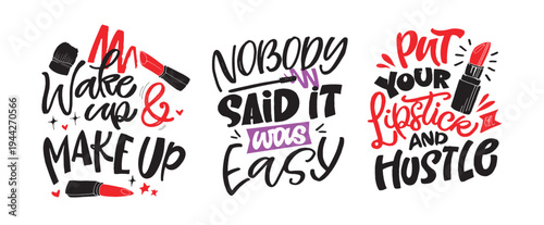 Glamour hand drawn doodle lettering quote about beauty. Lettering for t-shirt design, mug print, bag print, clothes fashion. 100% hand drawn vector image.