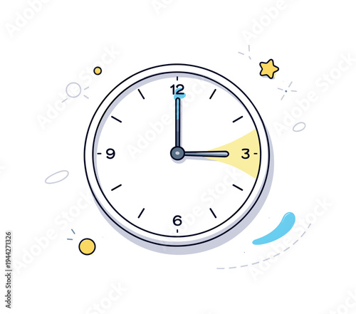 Wallpaper Mural Wall clock minimal concept. A clean round wall clock centered in composition, bold hands pointing to a Torontodigital.ca