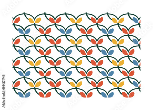 minimal interlaced vine grid seamless pattern, repeating pattern, surface design, textile print, simplified