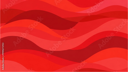 Vibrant red wavy lines create a dynamic abstract illustration.