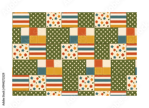 handmade quilt square composition seamless pattern, repeating pattern, surface design, textile print,