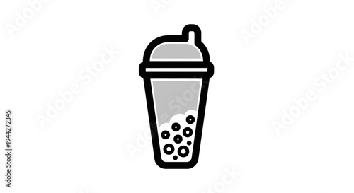 Boba tea drink with bubbles.