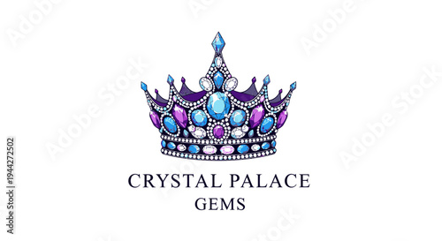 Colorful crown with precious stones.