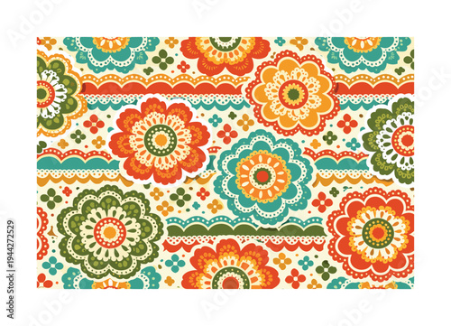 Retro Floral Lace Pattern. retro floral lace tile layout seamless pattern, repeating pattern, surface design,