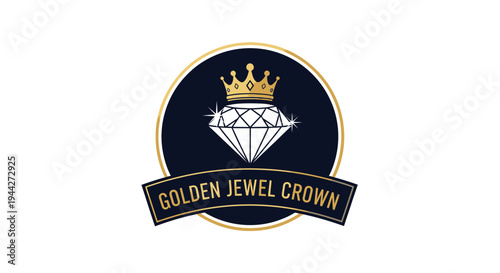 Golden Jewel Crown Logo Design.