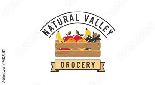 Natural Valley Grocery Store Logo Design.