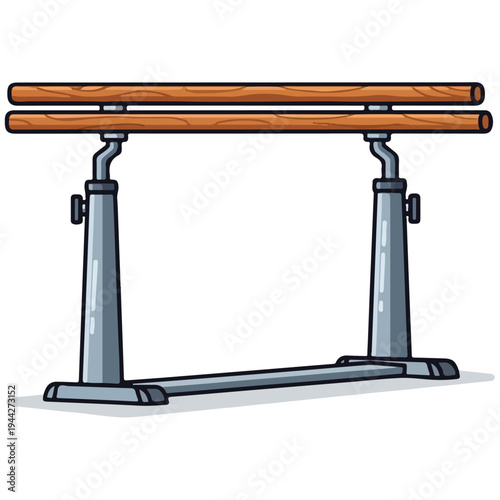 Cartoon Parallel Bars Gymnastics Training Equipment Vector Illustration