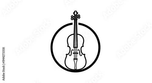 Violin instrument in a circle.