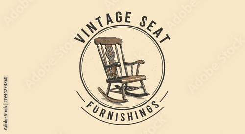 Vintage wooden rocking chair seat.