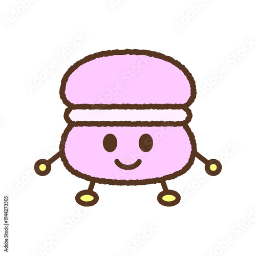 キャラクター風の食べ物アイコン　マカロン