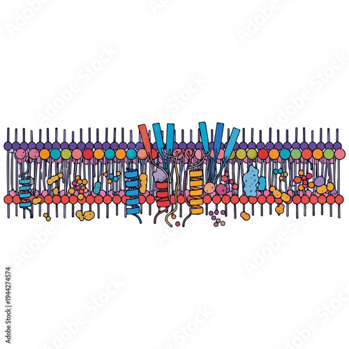 plasma cell membrane structure scientific biology vector illustration