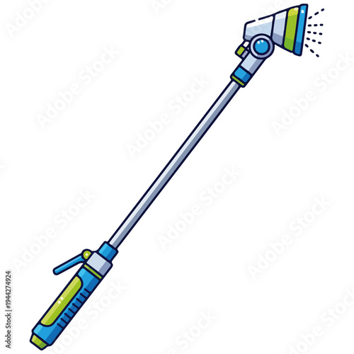 Telescoping Pressure Washer Spray Wand Cartoon Vector Illustration