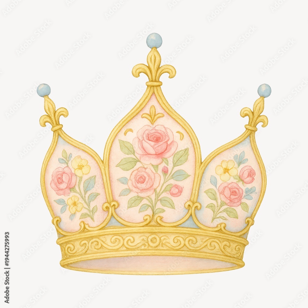 Fototapeta premium Floral crown with pastel elegance.