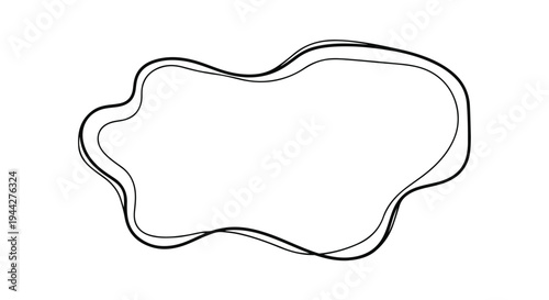 Black Outline of Irregular Shape on White.