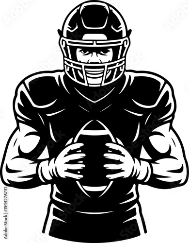 American Football Players Team Silhouette Vector Illustration