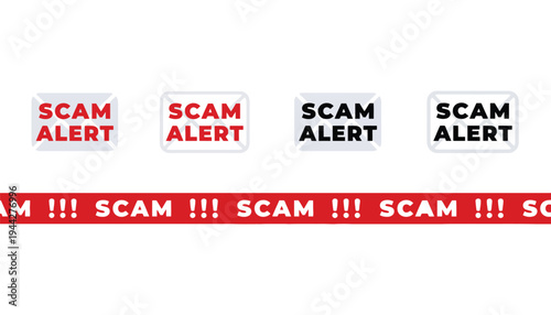 Scam alert signs and symbols for online security and awareness
