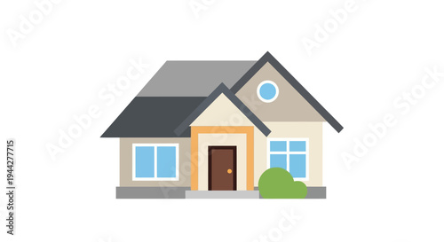 Cartoon house illustration vector graphic design on white background