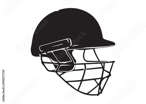 cricket helmet logo silhouette vector, batsman helmet logo silhouette vector illustration, safety helmet logo silhouette, sports protection equipment helmet logo silhouette design on white background