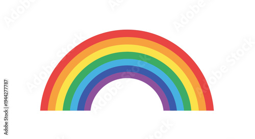 Rainbow Vector Illustration, Colorful Arch Design, Weather Concept, Symbol of Hope and Happiness