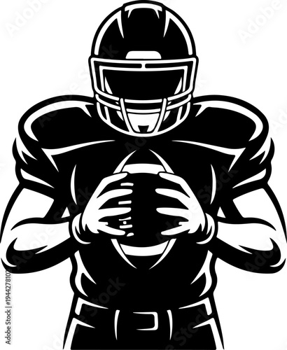 American Football Players Team Silhouette Vector Illustration