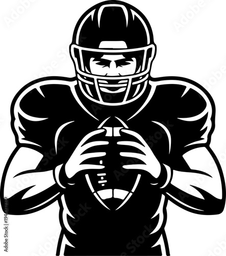 American Football Players Team Silhouette Vector Illustration