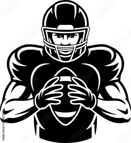 American Football Players Team Silhouette Vector Illustration
