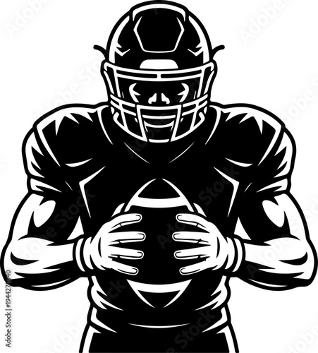 American Football Players Team Silhouette Vector Illustration