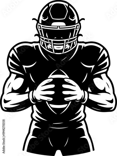 American Football Players Team Silhouette Vector Illustration