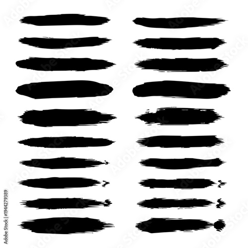 Black brush strokes on white background for editing and design