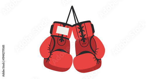 Boxing Gloves Vector Illustration, Sport Equipment, Design Element, Competition Concept