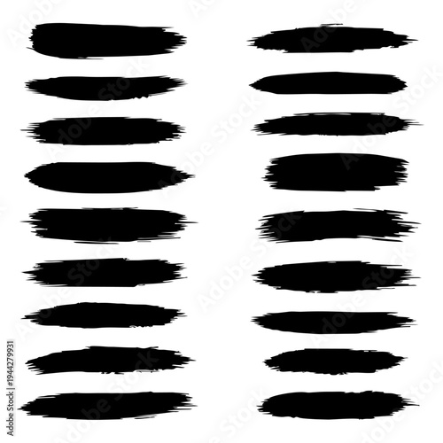 Black brush strokes on white background for editing and design purposes