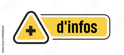 Plus d'infos text on white background. more info in french language