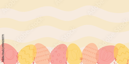 happy easter card background poster with egg. flat modern minimalistic illustration ,postcards, poster, ad	
