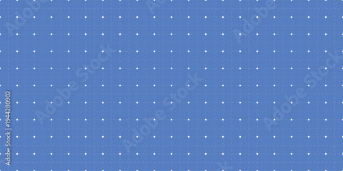 Grid blue paper with lines and dots seamless pattern. Square graph background. Architect project texture. School math sheet. Notebook pattern. 