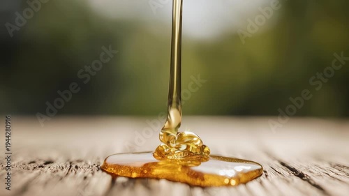 close-up of honey being poured